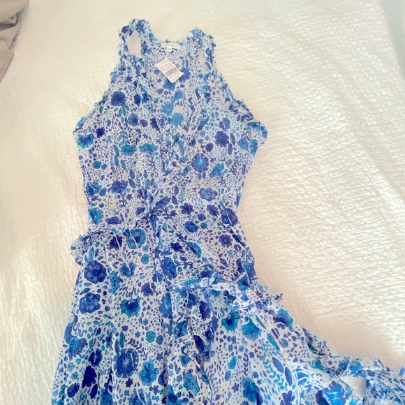 NWT Poupette St. Barth Floral Wrap Maxi Dress in Blue Naïf. Size XS - Picture 5 of 7